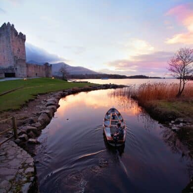 Evening trip...Francis O'Sullivan takes his boat for the first time this year after  mooring it for the winter at Ross Castle Killarney.Photo:Valerie O'Sullivan